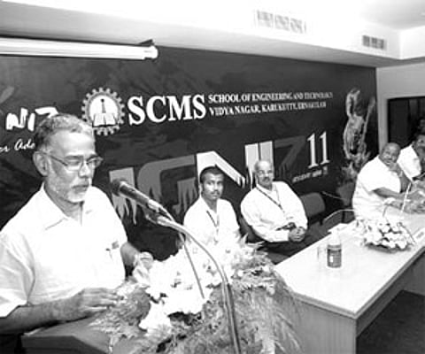 VSSC Senior Scientist V P Balagangadharan speaking after inaugurating the IGNIZ - 2011 on Friday