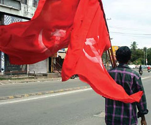 A CPM activist returning after taking part in a protest march by the LDF district committee on the hartal day in Kozhikode on Monday | K Shijith