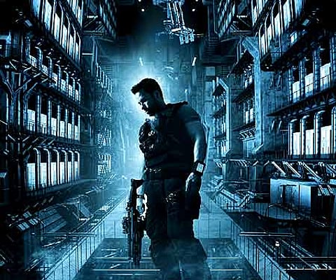 The poster of 'Lockout'.