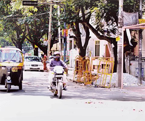 Sai Baba Temple Road in Cambridge Layout during regular days of the week | EXPRESS PHOTO