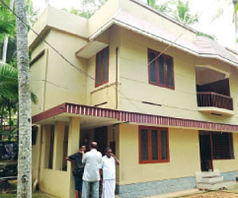 Relatives of Indu gathered in front of ‘Vysakh’, her home at Mosque Lane, Kumarapuram, on Wednesday | Express