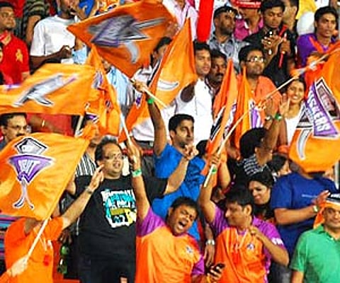 Jubilant fans celebrating the victory of Kochi Tuskers Kerala| Express Photo.