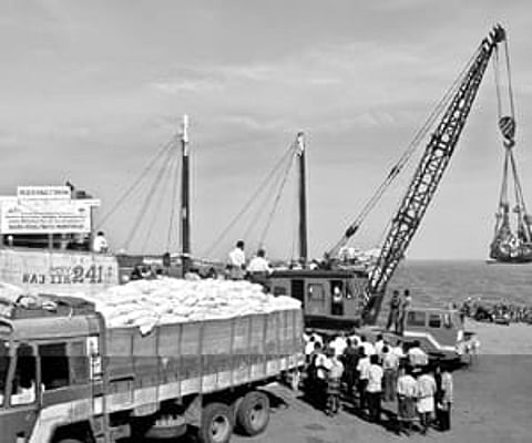 IN THE DOCK: File picture of the MV San Giorgio.