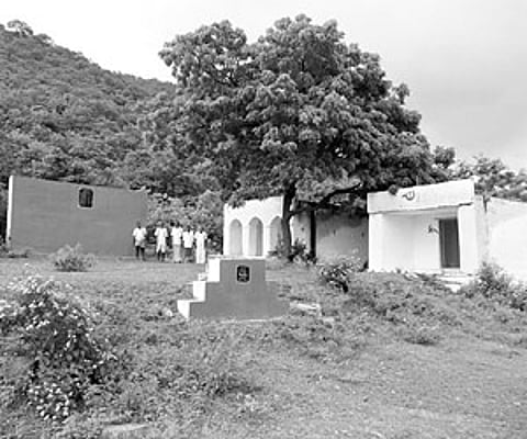 Telangana Armed Forces Martyrs Memorial on the Maandapuram Hills in Karimnagar. | Express photo