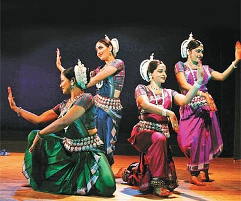 Dancers of Odisha Dance Academy presenting ‘Gatha Odissi’ at the Samrachana Dance Festival. (File photo)