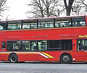 A double decker bus.