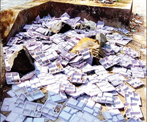 Plastic plates littered on the road |FILE PHOTO