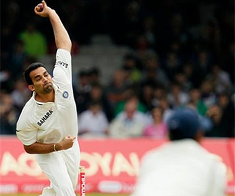 Pace spearhead Zaheer Khan in action (AP file photo)