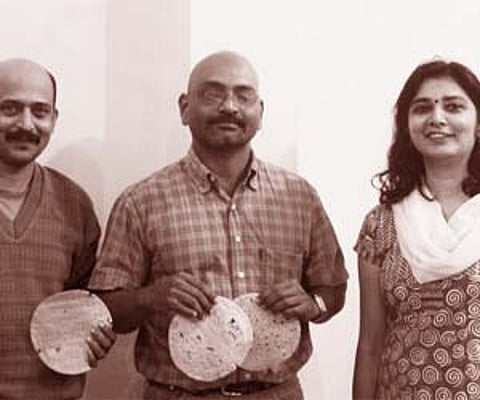 Entrepreneurs Raghavendra Prasad, Nataraj Kundapur and Aradhana Bhat.