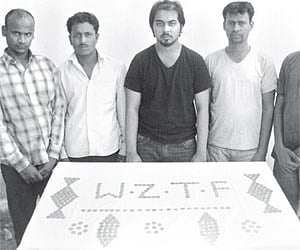 The five-member gang involved in producing fake `5 coins, being produced before the media in Hyderabad on Frida