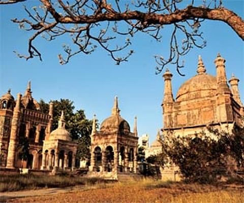 Clockwise from above: The British cemetery at Surat has a magnificent mausoleum of important East India Company officials from the days when this cit