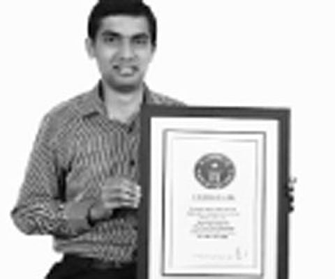 Shishir Hathwar has made his way into the Guinness Book of Records by spelling backwards.