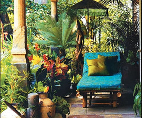 Old pillars reused in modern homes (left and above); pillars in a Chettinad home