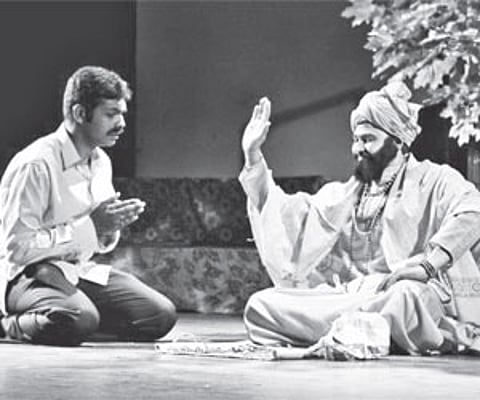 A scene from the play; (below) founder of WMT, Abhishek Iyengar