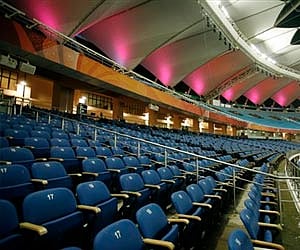 The remodeled Jawaharlal Nehru Stadium, the main venue for the Commonwealth Games in New Delhi, India, Wednesday, Sept. 15, 2010. (AP)