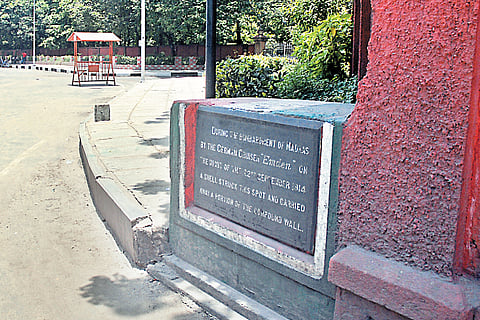 When Madras was bombarded by the Germans