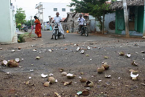 ‘Infant’s talk’ triggers coconut smashing ritual