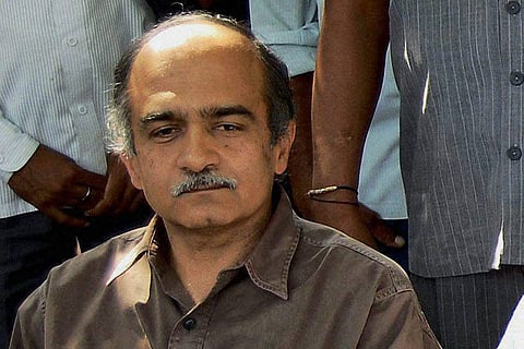 Police file report against Prashant Bhushan