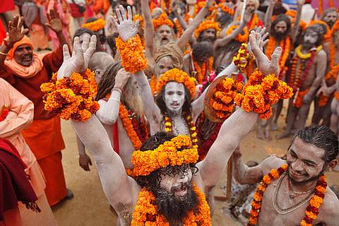 Naga sadhus lead Kumbh festivities, thousands take holy dip