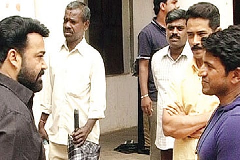 Mohanlal in Bangalore for 'Mythri'