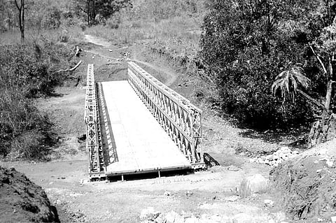 Portable bridge remains unused for lack of approach roads