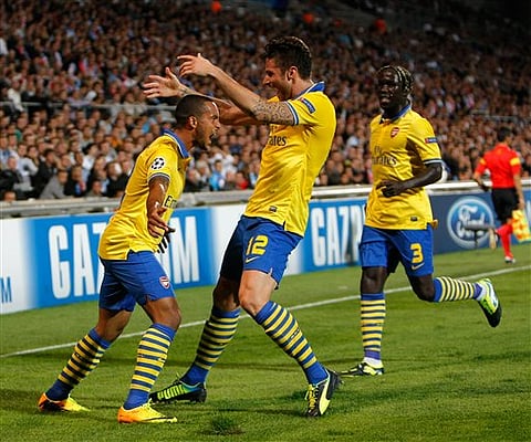 Champions League: Arsenal beats Marseille 2-1 in Group F
