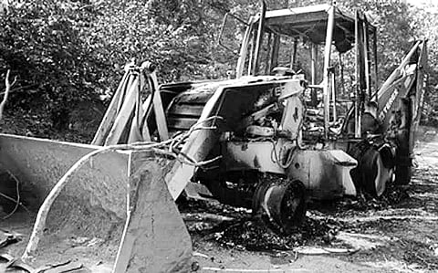Maoists Blow up Culvert, Set Fire to Excavator