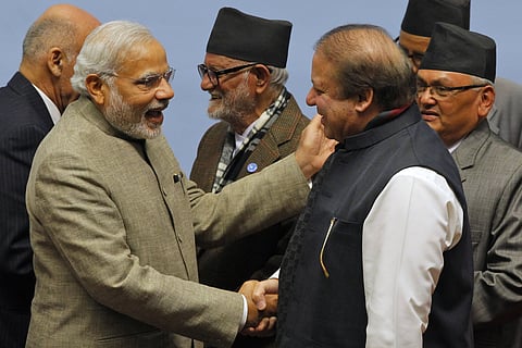 PM Narendra Modi with former Pakistan PM Nawaz Sharif (File photo | AP)