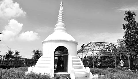 Renovation of Lord Buddha’s Statue at Karumadi Going on