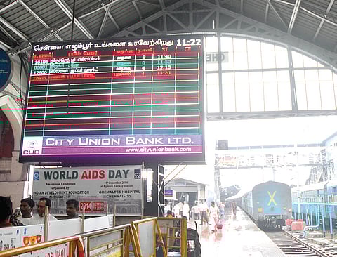 Bigger Display Boards at Egmore Station