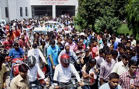 Examinees coming out of the exam centre after the UPSC exam | PTI