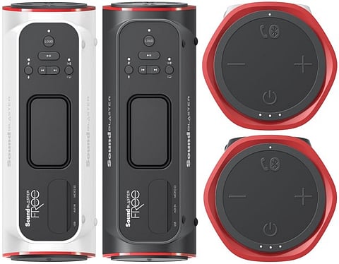 The picture shows the new Sound Blaster Free Bluetooth speaker launched at a price of Rs.7,999.