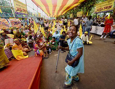 8,000 Handicapped People Stage Protest in Kolkata