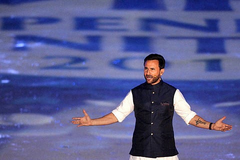 Kolkata Bollywood Actor Saif Ali Khan host the show during the Pepsi IPL 2015 opening night event at the Salt Lake Stadium in Kolkata on Tuesday.