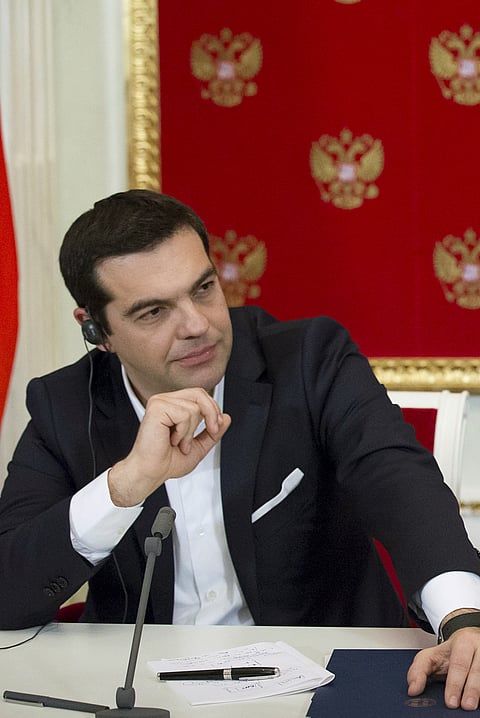 Greek Prime Minister Alexis Tsipras attends a news conference at the Kremlin in Moscow in April | Reuters