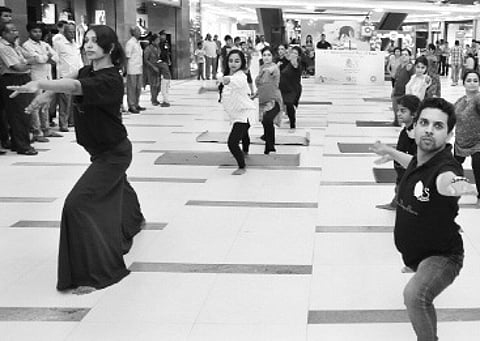 Yoga Flash Mob at Centre Square Mall