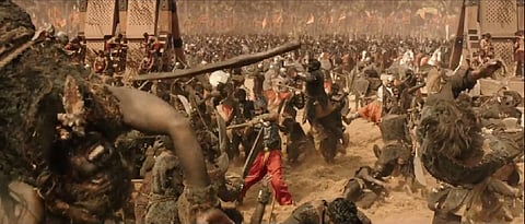 A screen grab from the official trailer of the movie 'Baahubali'.