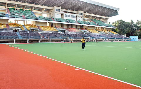 The MCC-Murugappa Hockey Gold Cup takes place at the Mayor Radhakrishnan Hockey Stadium