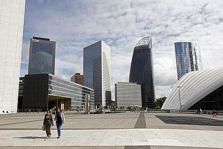 General view of French oil engineering group Technip tower (L), French group GDF Suez headquarters tower building (2ndR), and mobile operator SFR tower (R) at the La Defense business district, near Paris. | Reuters