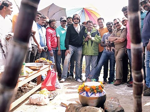Sankranti Celebrated on Kotigobba 2 Movie Location