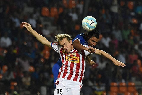 Players in action during an Indian Super League match between Mumbai City FC and Atl tico de Kolkata in Mumbai on Tuesday. | PTI