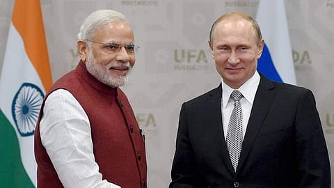Narendra Modi and Vladimir Putin (File | PTI)