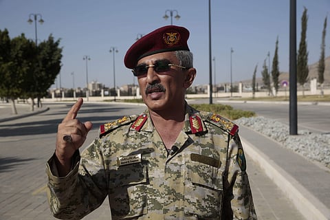 emen's army spokesman Brigadier General Sharaf G. Loqman, left, speaks to a reporter during an interview with The Associated Press in Sanaa, Yemen, Thursday, Oct. 13, 2016. | AP