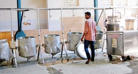 Renovation works going on for the diet kitchen on the premises of KGH in Visakhapatnam on Sunday | Express