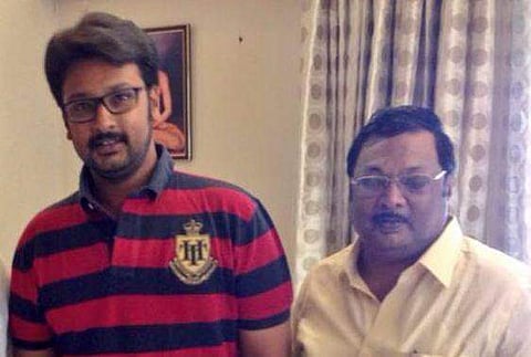 Dhaya Alagiri alongside with his father MK Alagiri | Facebook