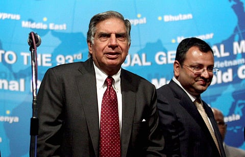 File photo of Ratan Tata (L) with Cyrus Mistry (R) | PTI