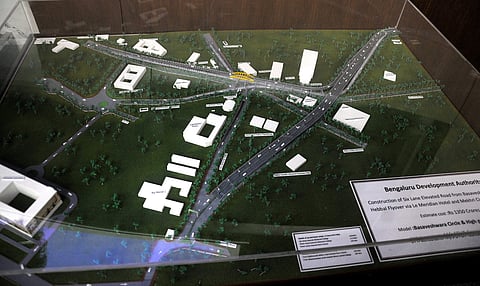 A model of the steel flyover at the BDA office | vinod kumar t