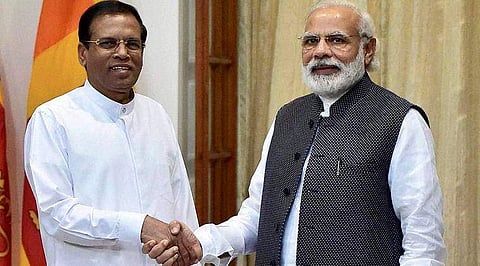 Maithripala Sirisena with Narendra Modi