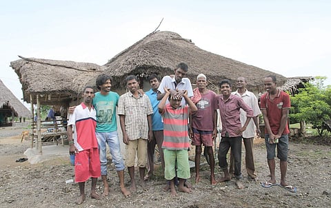 Karthik (second from left) with Sristi inmates.(photographs by G PATTABIRAMAN)