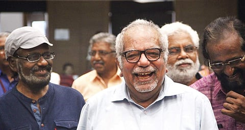 Directors Lenin Rajendran and K G George arriving for the valedictory function of ‘SIGNS’ at the Town Hall in Kochi on Wednesday | Melton Antony